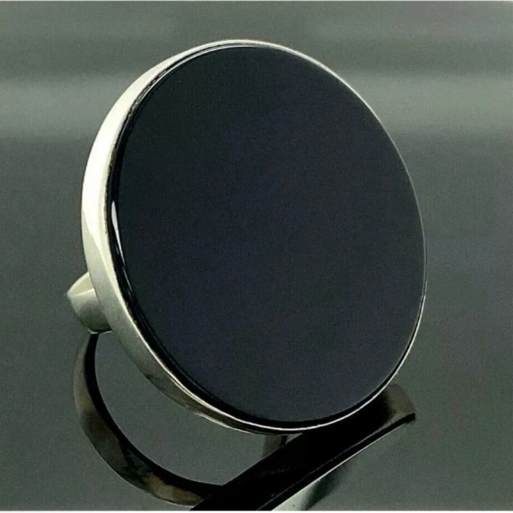 8 8.5 9 Handmade Ring Black Onyx Gem Solid 925 Sterling Silver Gemstone Fine Art